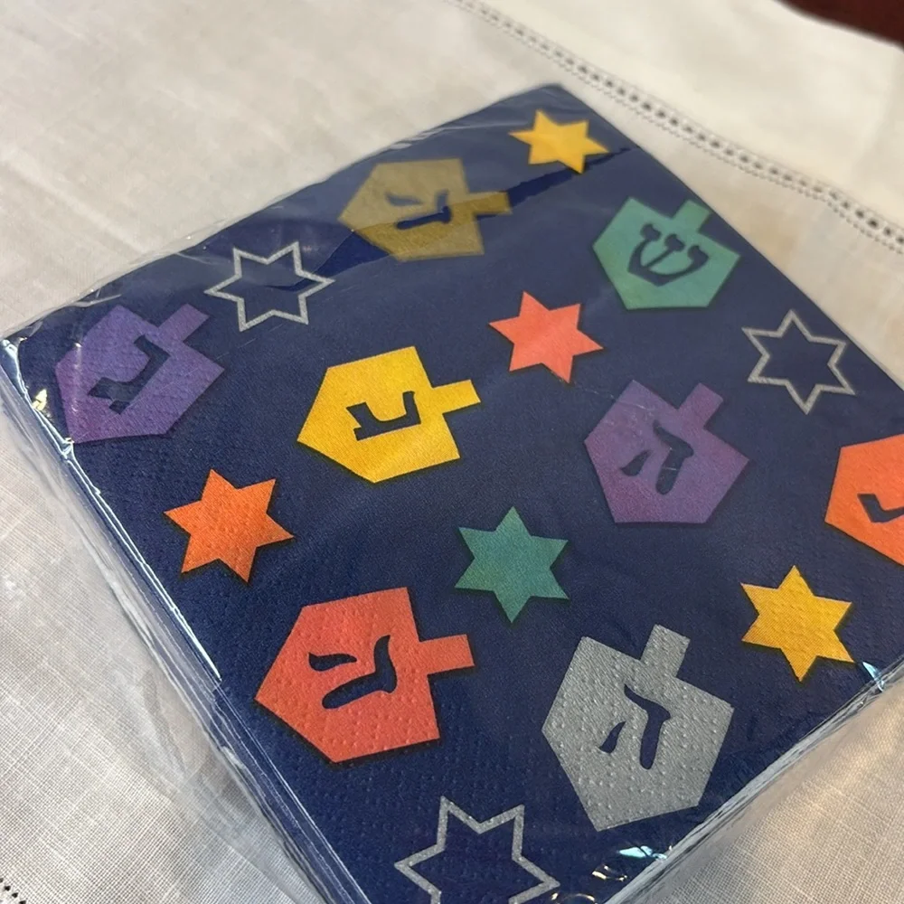 Hanukkah Joy Festival Lights Jewish Holiday Party Paper Beverage Napkins 40ct